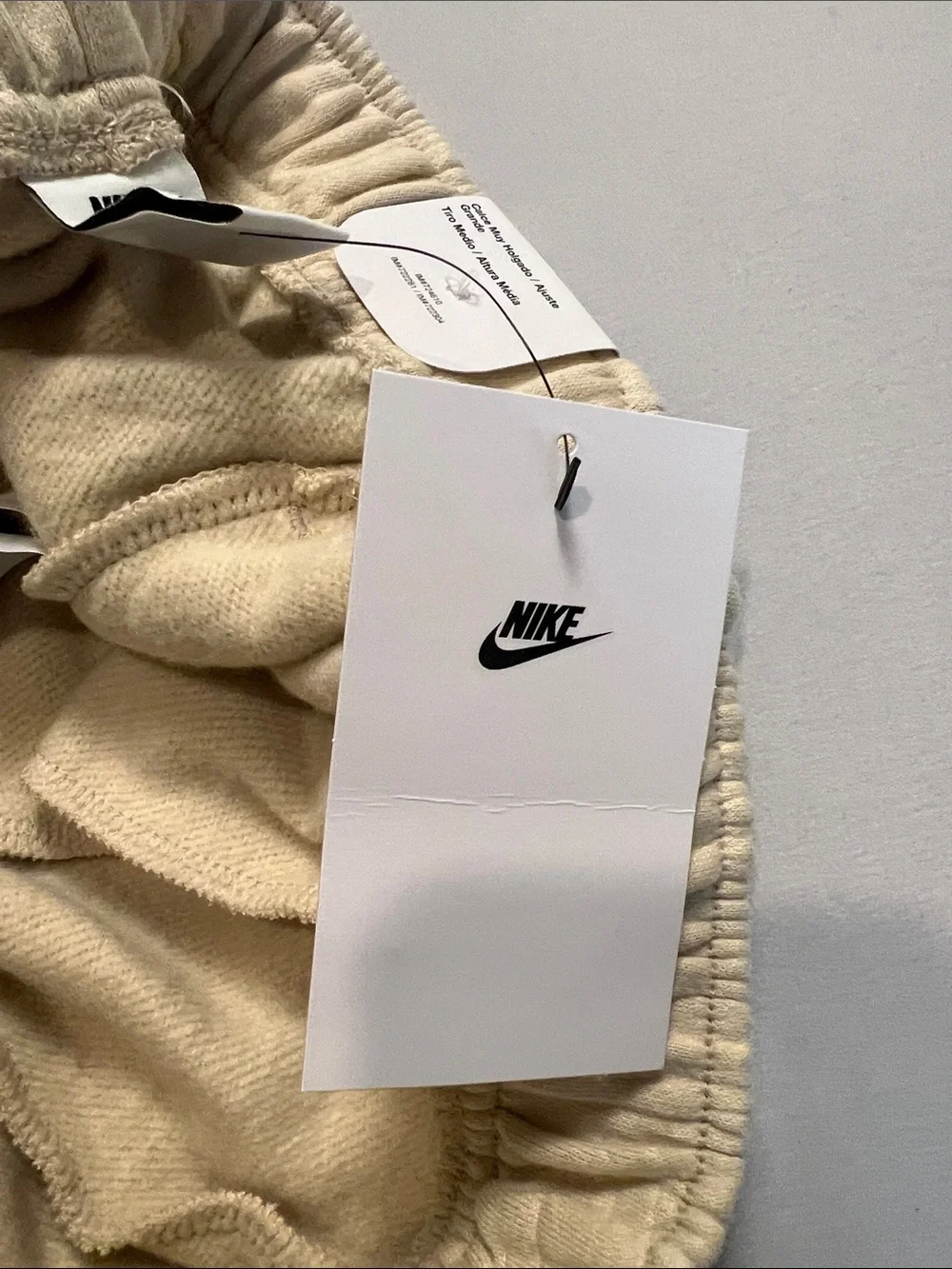 Nike Cream Track Pants - Women's Drawstring Joggers Oversized Fit Mid Rise